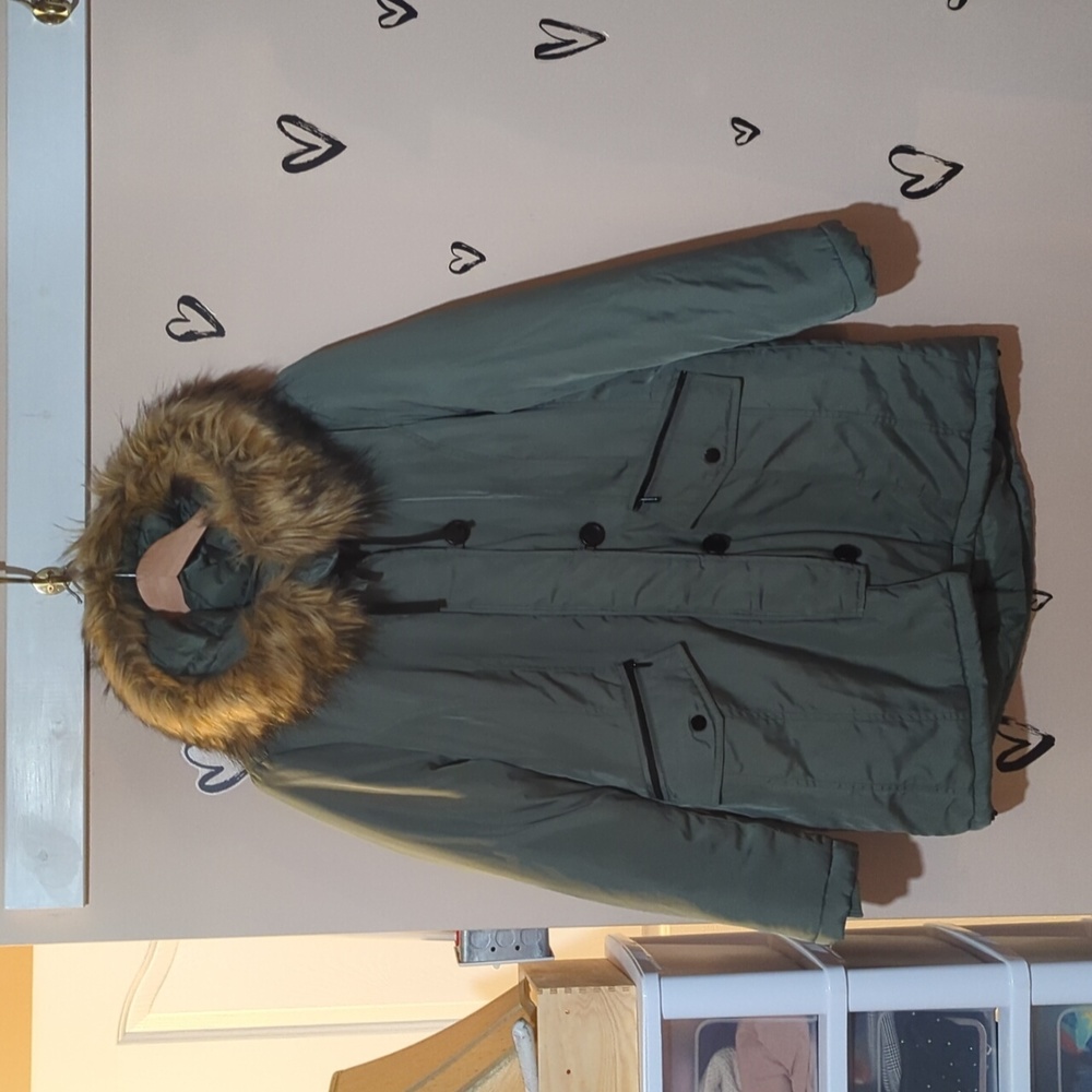 Ricki's army green faux fur parka